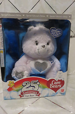 Vintage 2007 Care Bears 25th Anniversary Silver Collector Bear New in Box w/ DVD