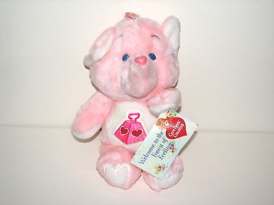 VTG Kenner Care Bears Cousins Losta Heart Elephant Pink Plush Doll 1984 12