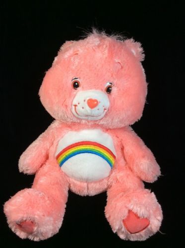 Care Bears Cheer Bear Plush Soft Toy Stuffed Floppy 2005 Pink Rainbow 11