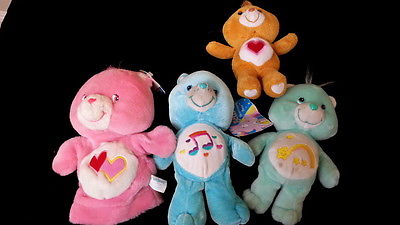 LOT of 4 Collectible Care Bear Plush Dolls -Heartsong Love-a-lot bear and others