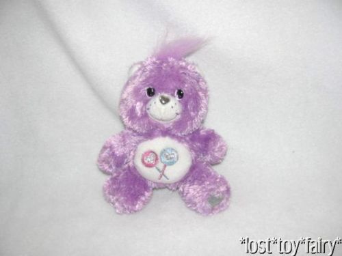 Care Bear Share Purple Silver Nose Heart 25th Anniversary Plush Stuffed Mini Toy