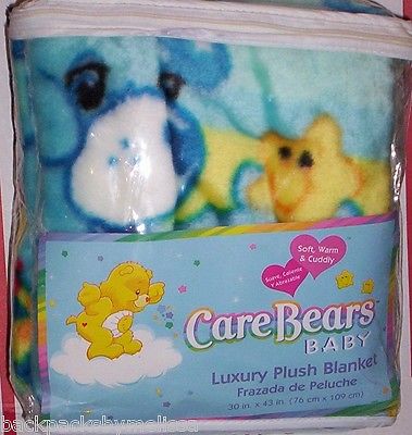 Care Bears BEDTIME Bear Luxury Plush Blanket 30