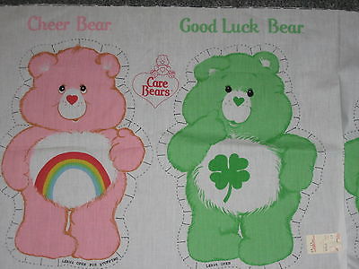 Vtg 1983 Care Bears Cut & Sew Fabric Cheer Bear & Good Luck Bear Unused New