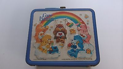 Pair Vintage 1980's Care Bears Metal Lunchboxes With One Thermos