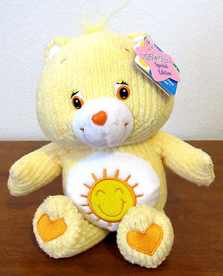Care Bears FUNSHINE BEAR Yellow Corduroy Special Edition Plush Animal 10