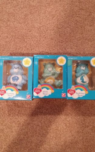 Lot of 3 20th Anniversary Care Bears Figures boxed Grumpy, Wish, Bedtime Bear 