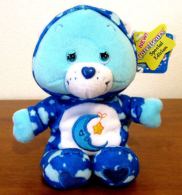 Care Bears BEDTIME BEAR Special Edition PJ PARTY Plush Stuffed Beanie 2004 - NWT