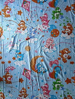 VINTAGE AMERICAN GREETING CARE BEARS TWIN FLAT & FITTED SHEET SET - 1982