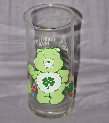Care Bears Pizza Hut Glass 1983 Good Luck Bear Limited Ed Collector Series EUC