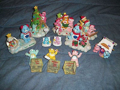 Lot of 11 Care Bear Christmas Figurines Caroling Tenderheart Wishing Well 