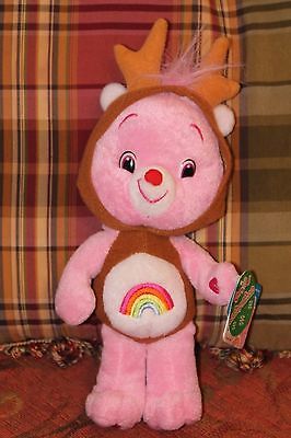 Care Bears Plush Cheer Bear Pink Reindeer Christmas Holiday Stuffed soft toy 10