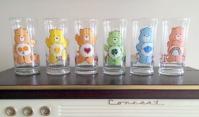1983 Vintage Care Bear Glasses Complete Set Of 6