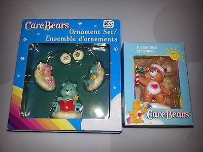 CARE BEARS CHRISTMAS HOLIDAY ORNAMENTS*LOT OF 4*2003-2006