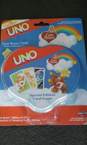 Care Bears UNO Special Edition Game Deluxe Heart Collector Tin Sabatoys 2004