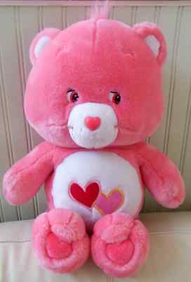 Giant Big Large Care Bear LOVE A LOT Plush Stuffed Toy Pink Hearts 22