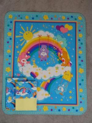 TODDLER CRIB QUILT/SHEET SET- CARE BEARS AND RAINBOWS