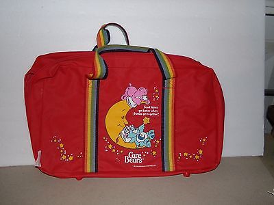 Vintage 1980's Care Bear Duffle bag Suitcase Made of Vinyl Red