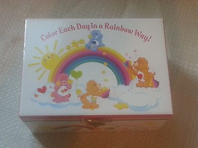 2002 CARE BEARS Musical JEWELRY Box w/Spinning Rainbow