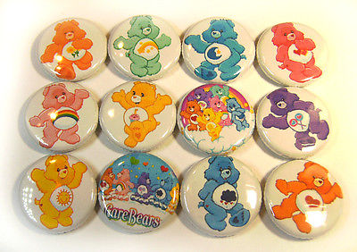 12 CARE BEARS Cute ONE Inch Buttons 1
