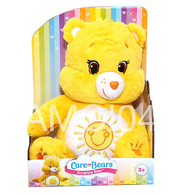 Care Bears Funshine Bear Rainbow Yellow Plush Toy - 24cm *New