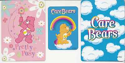 Cartoons - Care Bears - 3 single vintage swap/playing cards - 1 mini - 2 wides *