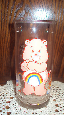 1983 PIZZA HUT SERIES CAREBEAR GLASS-PINK CHEER BEAR-EXCELLENT CONDITION