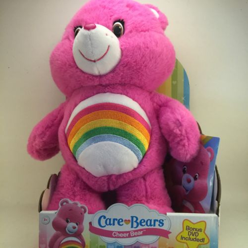 NIB *Care Bears* CHEER BEAR Deluxe Plush Stuffed Toy with DVD!