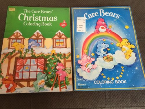 2 Vintage Care Bears Coloring Books 