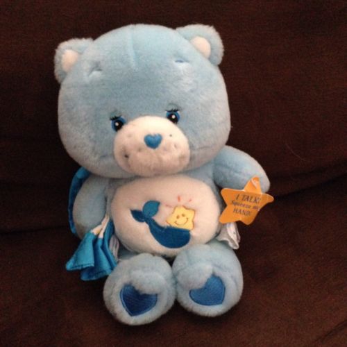 Care Bears Talking Baby Tugs Boy Blue Diaper Star Security Blanket 2003 Plush