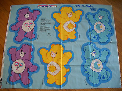 Vintage CARE BEARS Doll Fabric 1 Panel Sew Pattern Stuff Fun Pillows NEW UNCUT!!