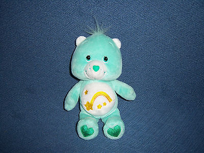 Care Bears Wish Stuffed Plush Doll Toy Animal Green Teal Star Rainbow Cartoon TV