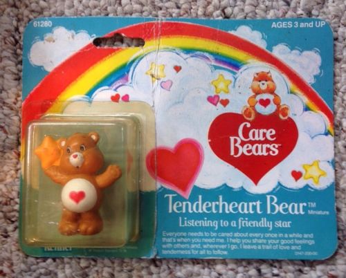 TENDERHEART Listening To A Friendly Star Miniature Care Bear Figure Kenner 1982