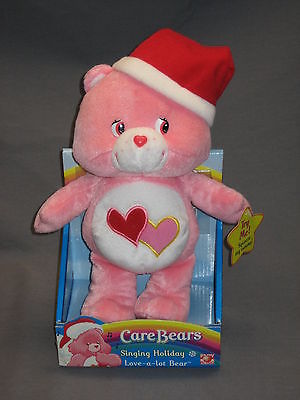 NIP Singing Christmas Holiday Love-a-Lot Care Bear w/Santa Hat