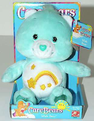 Care Bears 2002 Wish Bear Plush Cute Aqua Shooting Star Play Along Boy or Girl