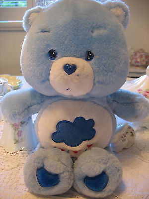 Original GRUMPY Care Bear Plush 2002 Blue Feet Rain Cloud Sad Face Stuffed Anima