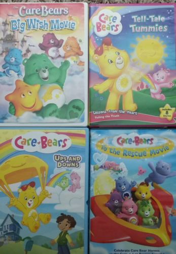 Care Bears 4 DVD Lot - Big Wish, Tell Tale Tummies, To the Rescue, Ups and Downs