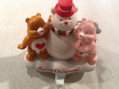 CHRISTMAS Care Bears snowman fireplace stocking holder