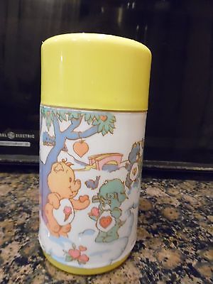 Vintage 1985 Aladdin Care Bears Plastic Lunch Box Thermos Good Used Condition