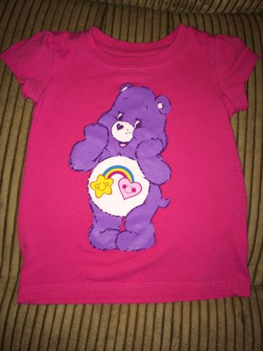 Care Bears Bright Pink Baby Girl Short Sleeve Shirt Size 24 Months