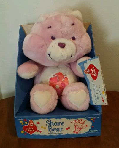 NIB Vintage 1985 Care Bear Plush Share Bear #62080 MINT Retro Christmas Gift 