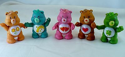 Vintage PVC Poseable CARE BEARS 3.5 Inch Figures Lot of 5