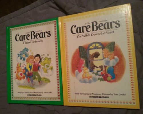 LOT OF 2 TWO CARE BEARS Parker Brothers Vintage Books Tale 1983 Retro 80s HTF VG
