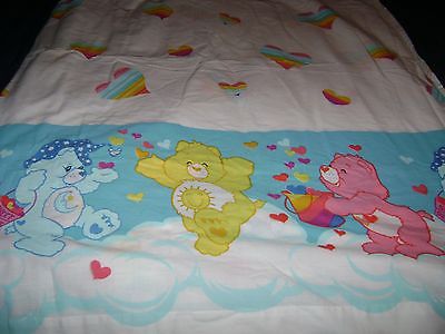Twin Size Flat Sheet...Care Bears/Rainbow Hearts