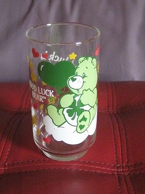 Vintage Care Bears Good Luck Bear Glass 1986 Near Mint