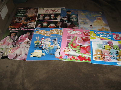 8 Fabulous Crochet Pattern Books - Christmas, Strawberry Shortcake, Care Bears++