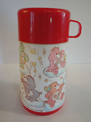 VINTAGE 1985 * CARE BEARS * CARE BEAR RED LUNCHBOX THERMOS AMERICAN GREETING