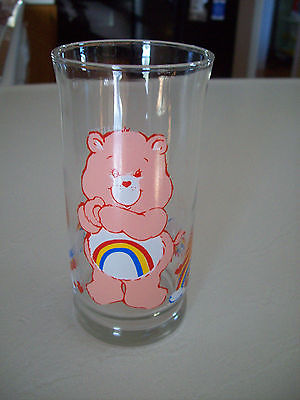 Care Bear Glass Tumbler CHEER BEAR Pizza Hut promotional drinking glass