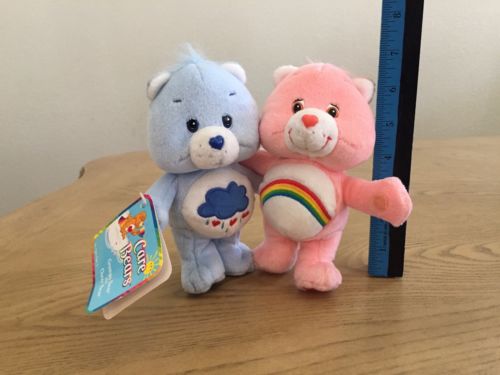 Care Bears Cheer and Grumpy Hugging Care Bears Teddy Plush Toys W/Tags