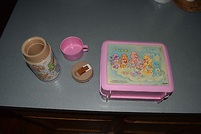Vintage 1986 Aladdin Pink Care Bears Lunchbox & Thermos 