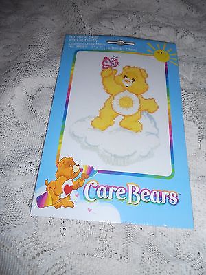 NEW CARE BEARS FUNSHINE BEAR WITH BUTTERFLY COUNTED CROSS STITCH